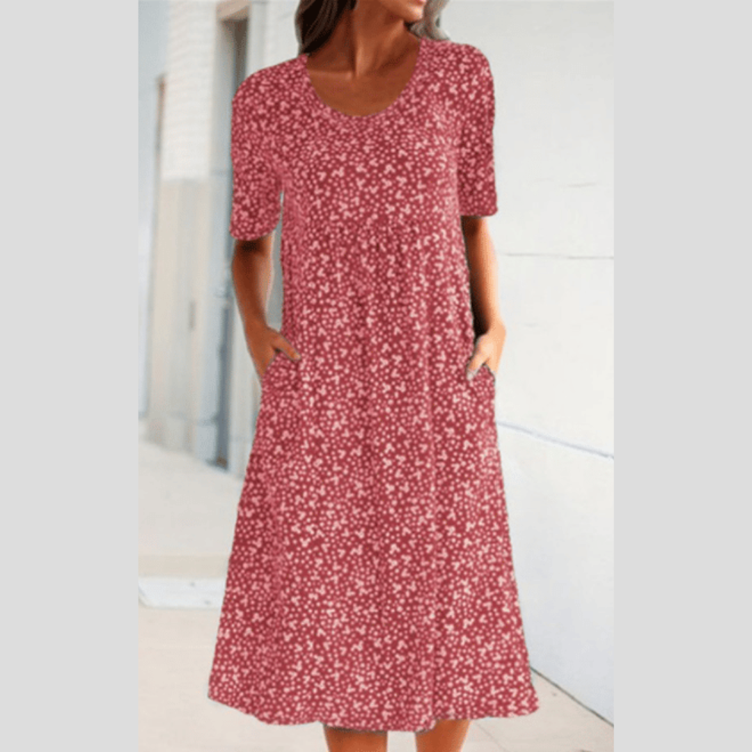 Claribel | Elegant Petal Print Dress