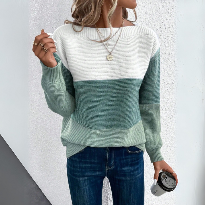 Clara - Chic and Cozy Patchwork Sweater for a Stylish Look