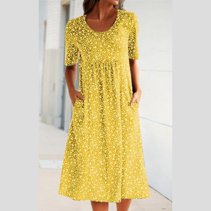 Claribel | Elegant Petal Print Dress