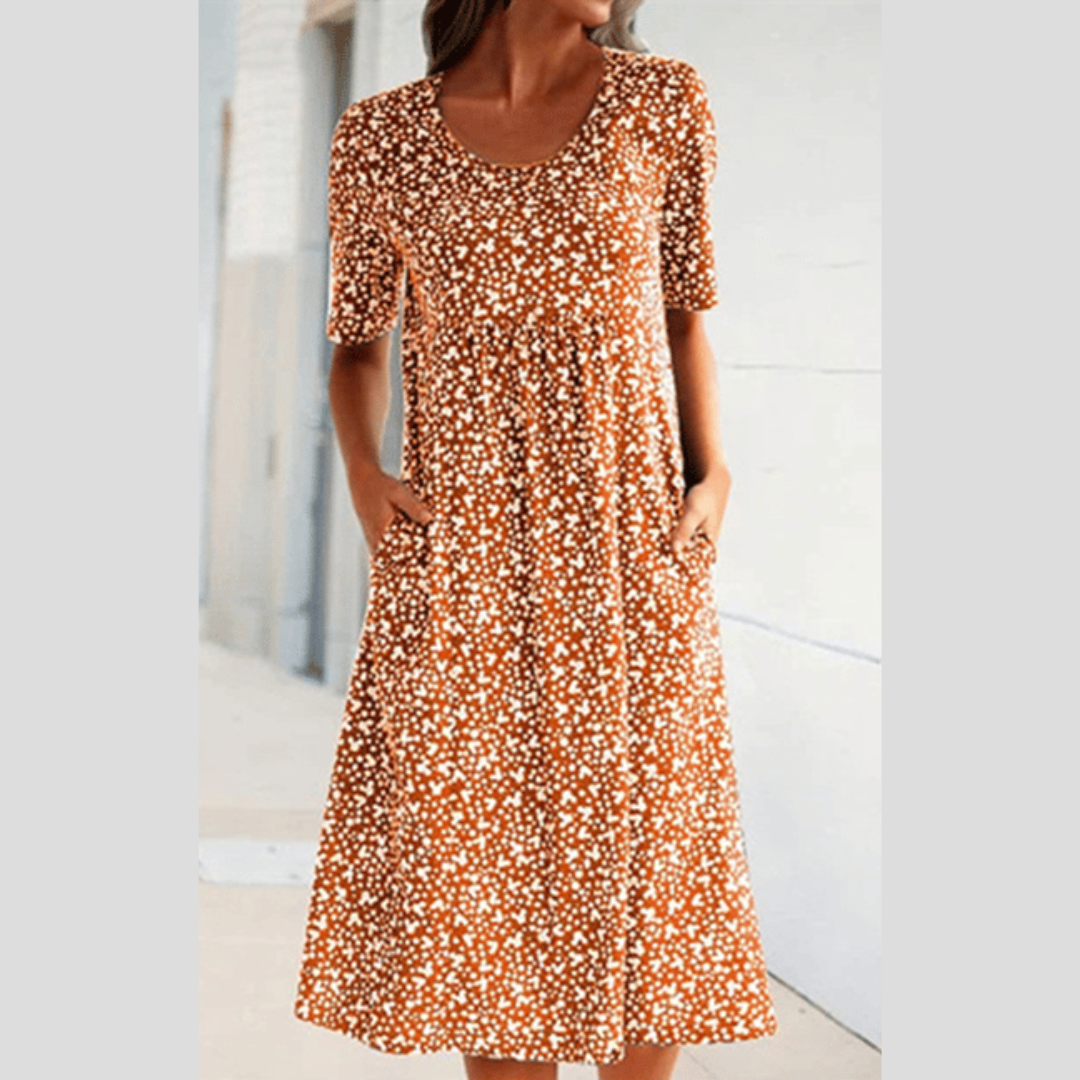 Claribel | Elegant Petal Print Dress