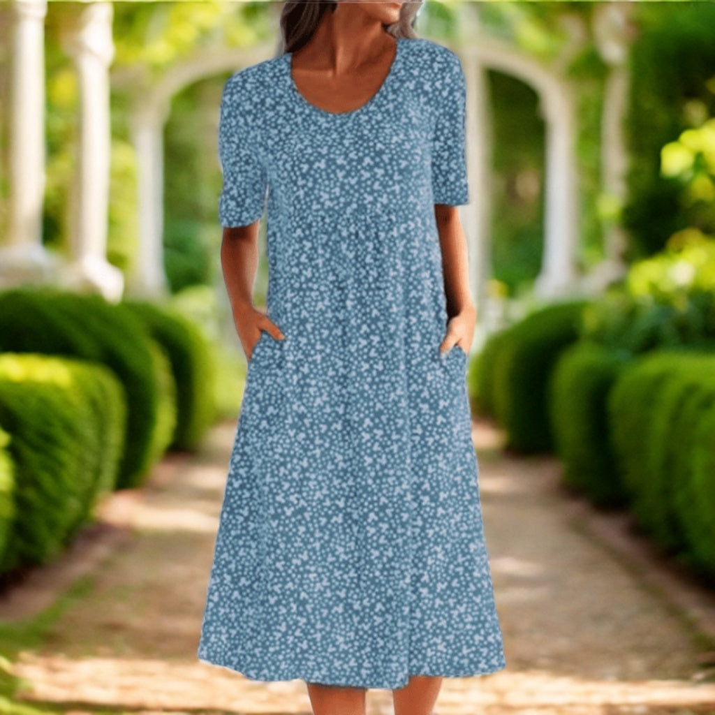 Claribel | Elegant Petal Print Dress