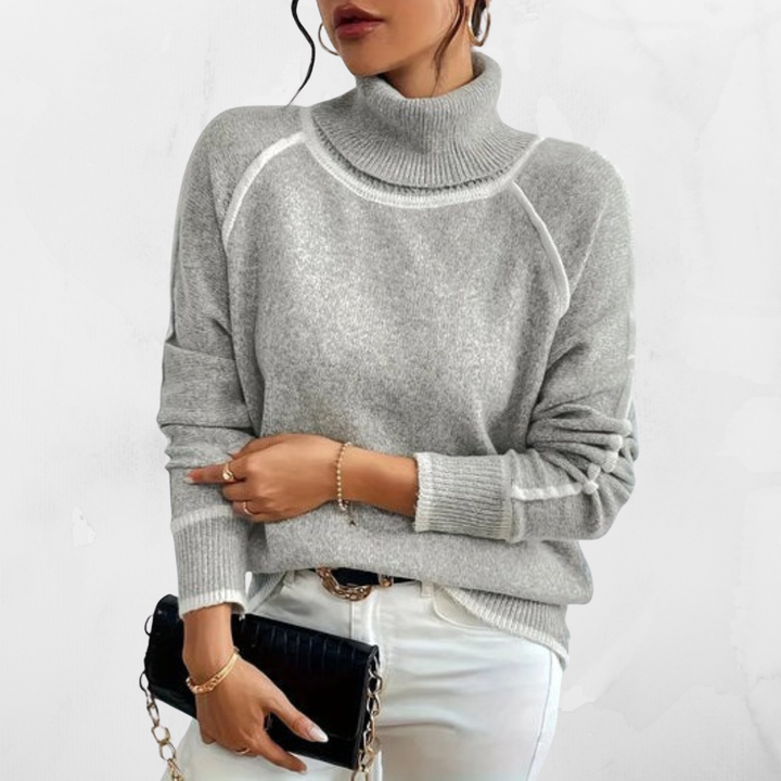 Aurora - Elegant High Collar Sweater for a Stylish Look