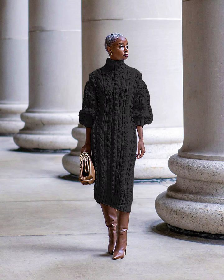 Evelyn | Long Turtleneck Knit Maxi Dress