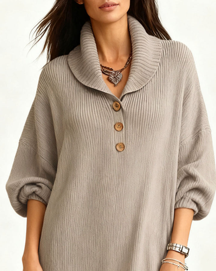 Casual Relaxed Drape Knit Midi Dress