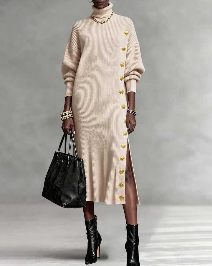 Evelyn | Loose Fit Split Knit Midi Dress