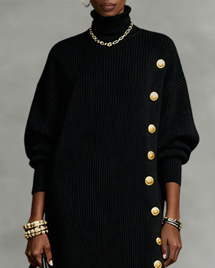 Evelyn | Loose Fit Split Knit Midi Dress