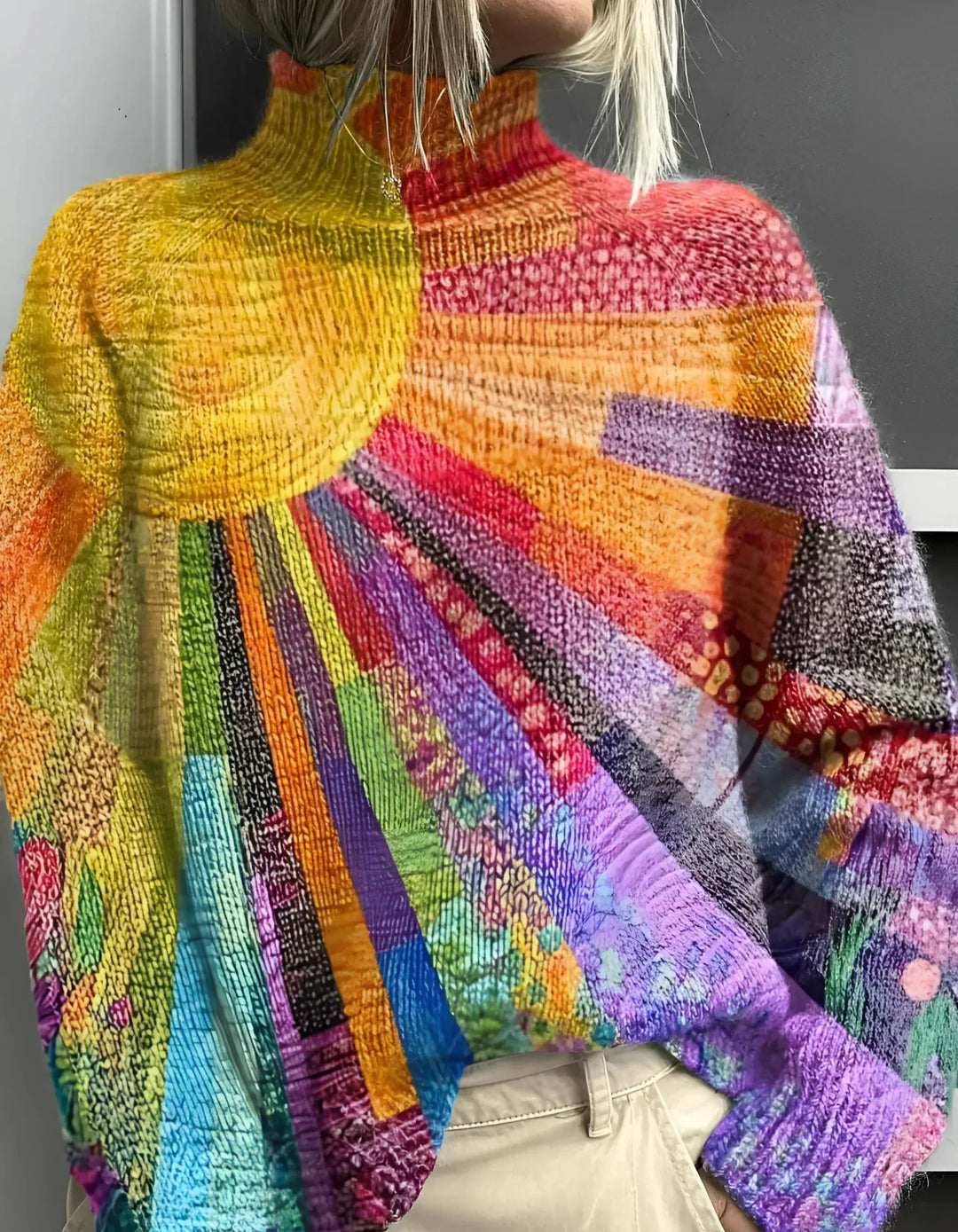 Ada - Colorful and Cheerful Turtleneck Sweater