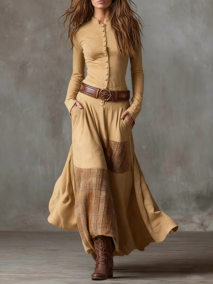 Diana | Suede Maxi Dress (With Belt)