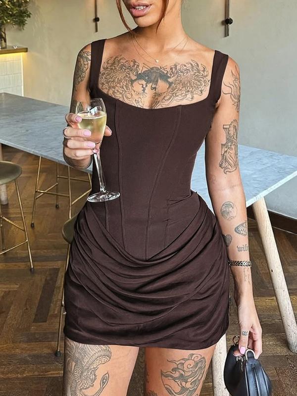 CRISELDA™ - Sexy Fishbone Bodycon Ruched Mini Corset Party Dress